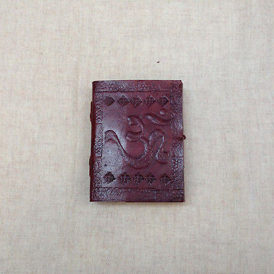 OM AUM INDIAN SMALL Leather Bound Handmade Paper Journal Diary Note Book
