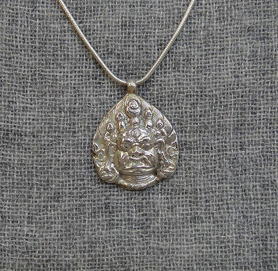 Wrathful Deity Tibetan Buddhist Sterling Silver 925 Pendant Made in Nepal