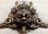 Dragon Mask Tibetan Buddhist Bronze Handcrafted from Nepal Very Detailed Medium