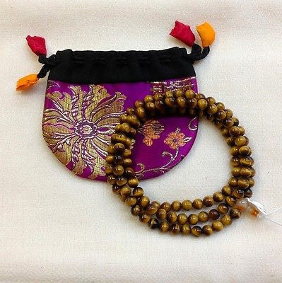 34 Inch Tiger Eye Tibetan Buddhist Prayer Rosary Mala 108 Beads