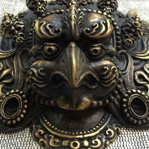 Brass GARUDA Mask Tibetan Buddhist Bronze Handcrafted from Nepal Very Detailed