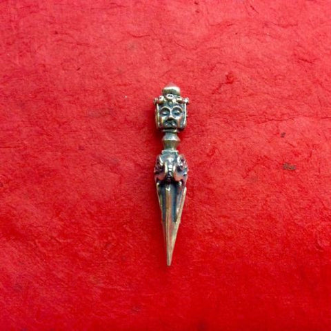 Tibetan Buddhist PHURBA RITUAL DAGGER Pendant TIBETAN SILVER small