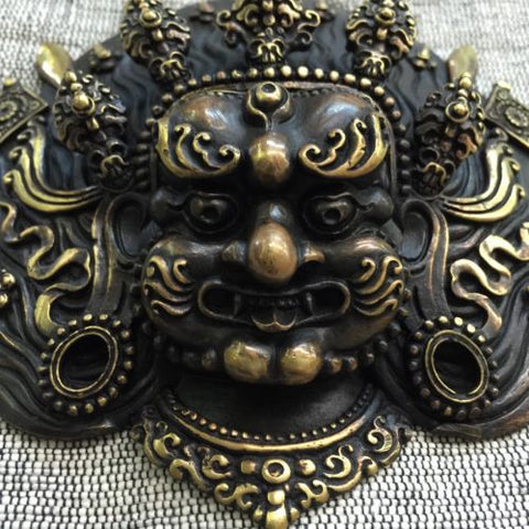 Brass DRAGON Mask Tibetan Buddhist Bronze Handcrafted from Nepal Very Detailed