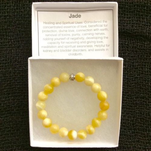 Natural Jade Mala Bead Round Gemstone Stretchy Bracelet 9mm 7 INCH US SELLER