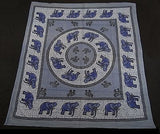 ROYAL INDIAN ELEPHANT TAPESTRY BED SHEET BED SPREAD WALLHANGING QUEEN BLUE