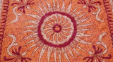 INDIAN SUNFLOWER TAPESTRY BED SHEET BED COVER WALLHANGING COTTON ORANGE