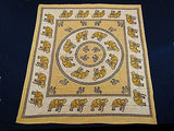 ROYAL INDIAN ELEPHANT TAPESTRY BED SHEET BED SPREAD WALLHANGING QUEEN YELLOW