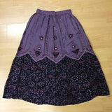 Traditional Indian Rayon Skirt with Batik dot pattern Black and Purple