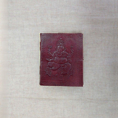 Ganesh Embossed on MEDIUM Leather Bound Handmade Paper Journal Diary Note Book