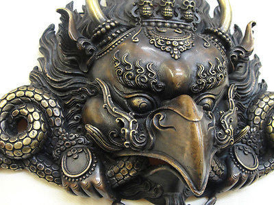 Garuda Mask Tibetan Buddhist Bronze Handcrafted from Nepal Very Detailed Large