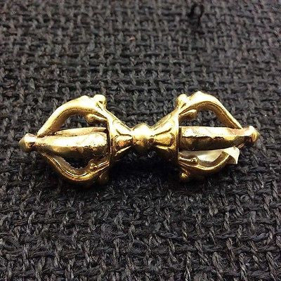 Brass Gold Color Vajra Dorje Tibetan Buddhist Handmade from Nepal Small