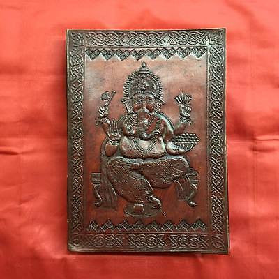 Ganesh Embossed on X-LARGE Leather Bound Handmade Paper Journal Diary Note Book