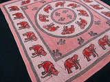 ROYAL INDIAN ELEPHANT TAPESTRY BED SHEET BED SPREAD WALLHANGING QUEEN PINK