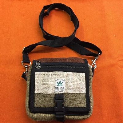 HEMP Multi Color Hippe Boho Vintage Style Bag Adjustable Strap SMALL