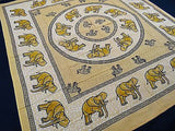 ROYAL INDIAN ELEPHANT TAPESTRY BED SHEET BED SPREAD WALLHANGING QUEEN YELLOW