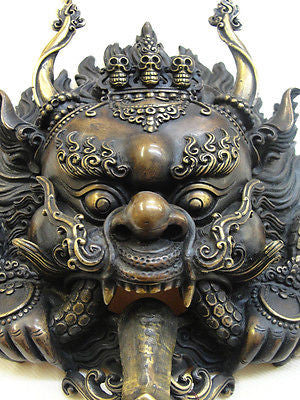 DRAGON Mask Tibetan Buddhist Bronze Handcrafted from Nepal Very Detailed Large