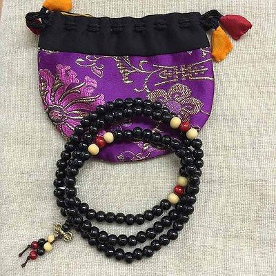 32 Inch Rose Wood Tibetan Buddhist Prayer Rosary Mala 108 Beads with Elastic