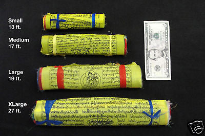 17 feet long 25 Tibetan Buddhist Prayer Flags Cotton Made by Tibetan Refugees MEDIUM