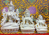 Medium White Tara Tibetan Buddhist Statue Handmade from Nepal Resin 6 Inch