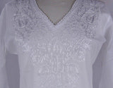 Indian Embroidered Boho Bollywood Top Tunic Shirt Kurtis Kurta Cotton White