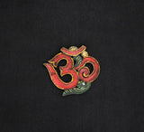 OM Wood Wallhanging Red Eco-friendly Handmade from Nepal Small