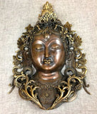White Tara Tibetan Buddhist Bronze Mask Handcrafted Nepal Very Detailed