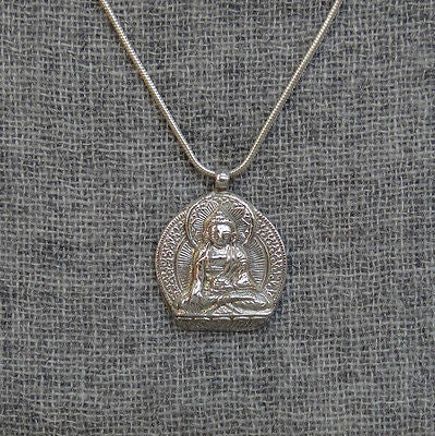 Buddha Shakyamuni Enlightenment Sterling Silver 925 Pendant Made in Nepal