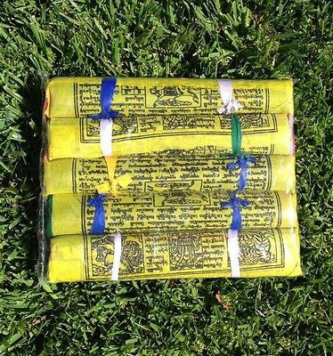 125 Tibetan Buddhist Prayer Flags Cotton Made by Tibetan Refugees LARGE 5 Rolls