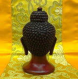 Buddha Head Tibetan Buddhist Handmade from Nepal Resin 4.5 Inches