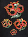 OM Wood Wallhanging Red Eco-friendly Handmade from Nepal Large