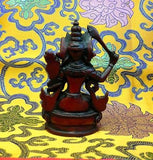 Small Manjushiri Wisdom Buddha Tibetan Statue Handmade from Nepal Resin 4.5 Inch