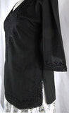 Indian Embroidered Boho Bollywood Top Tunic Shirt Kurtis Kurta Cotton Black