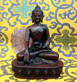 Medium Buddha Shakyamuni Tibetan Statue Handmade from Nepal Resin 5.75 Inch