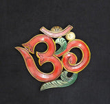 OM Wood Wallhanging Red Eco-friendly Handmade from Nepal Large