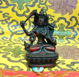 Small Manjushiri Wisdom Buddha Tibetan Statue Handmade from Nepal Resin 4.5 Inch