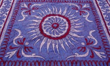 INDIAN SUNFLOWER TAPESTRY BED SHEET BED COVER WALLHANGING COTTON BLUE