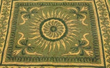 INDIAN SUNFLOWER TAPESTRY BED SHEET BED COVER WALLHANGING COTTON GREEN