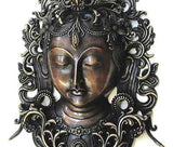 Large White Tara Tibetan Buddhist Bronze Mask Handcrafted Nepal Very Detailed