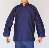 TRADITIONAL TIBETAN SHIRT FOR MEN OR WOMEN COTTON NAVY BLUE