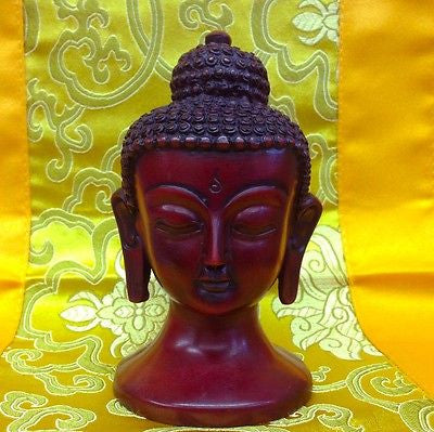 Buddha Head Tibetan Buddhist Handmade from Nepal Resin 4.5 Inches