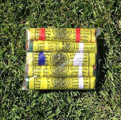 125 Tibetan Buddhist Prayer Flags Cotton Made by Tibetan Refugees MEDIUM 5 Rolls