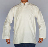 TRADITIONAL TIBETAN SHIRT FOR MEN OR WOMEN COTTON WHITE