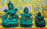 Small Green Tara Tibetan Buddhist Statue Handmade from Nepal Resin 4.25 Inch