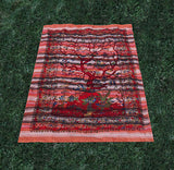 Tree Of Life Indian Tapestry Wallhanging Bed sheet Cotton Orange 58 x 86 Inches