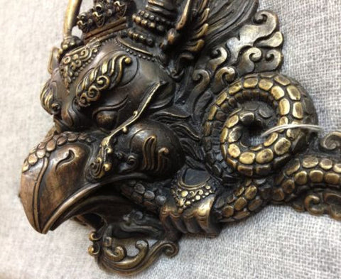 Garuda Mask Tibetan Buddhist Bronze Handcrafted from Nepal Very Detailed Medium