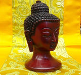 Buddha Head Tibetan Buddhist Handmade from Nepal Resin 4.5 Inches