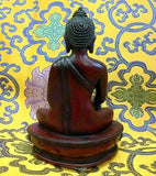 Small Buddha Shakyamuni Tibetan Statue Handmade from Nepal Resin 4.5 Inch