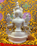 Large White Tara Tibetan Buddhist Statue Handmade from Nepal Resin 8 Inch