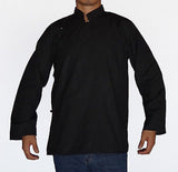 TRADITIONAL TIBETAN SHIRT FOR MEN OR WOMEN COTTON BLACK