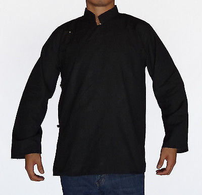 TRADITIONAL TIBETAN SHIRT FOR MEN OR WOMEN COTTON BLACK